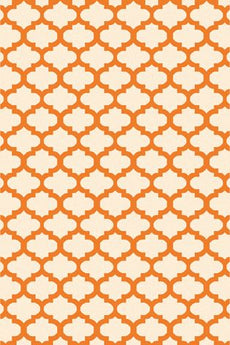 Botticelli Cloud White Orange Patio Graphic Design Rug Bed & Dining Room Floor Mat