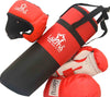 Junior Children Boxing Trainer Set-Kids Filled Punch Bag Head Guard Gloves Kick