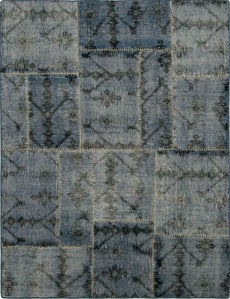 Antique Blue Luxurious Rugs Traditional Patch-Work Floor Mat Home Décor Carpet