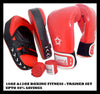 BOXING TRAINER SET- Straight Focus Pads 12oz 16oz Gloves Hand Wraps Combo -80%