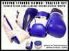 Fitness Trainer Set- Muay Thai Sparring Leather Boxing Gloves Focus Pads Wraps