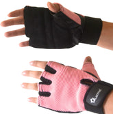 Pro Leather Ladies Mesh GEL Gloves Gym Women Wear Exercise Workout Cycling