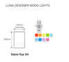 LUNA Designer Decor MOOD Light Indoor Outdoor LED Rechargeable COLOURFUL TABLE24