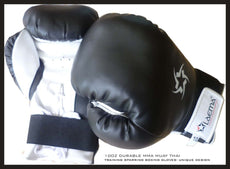 5 X 10OZ BLACK PROSTYLE TRAINING GYM MMA THAI BOXING GLOVES + 5X FREE Hand Wraps